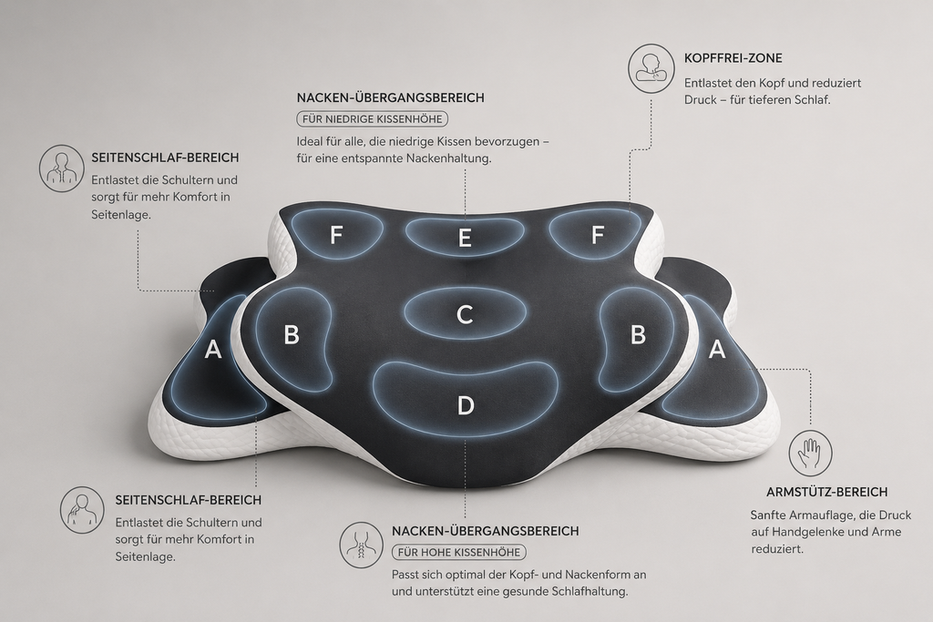 Somnova Butterfly Nackenkissen – Ergonomisch & Höhenverstellbar