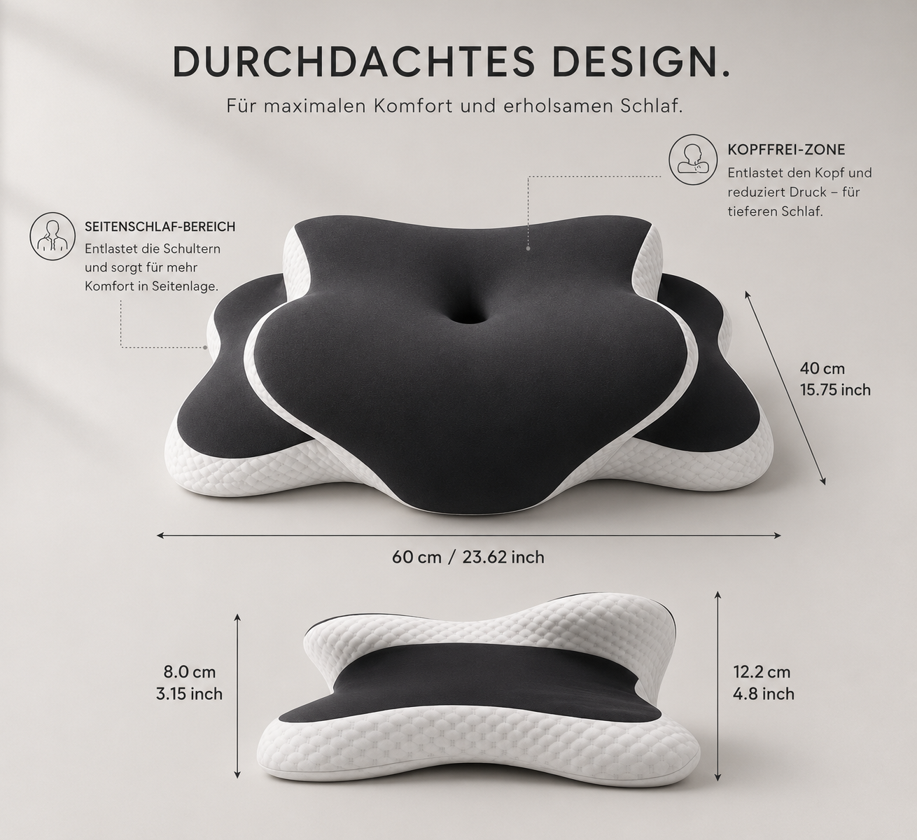 Somnova Butterfly Nackenkissen – Ergonomisch & Höhenverstellbar
